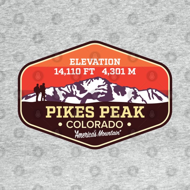 Pikes Peak Colorado - America's Mountain climbing badge by TGKelly